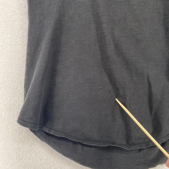 EILEEN FISHER Top XS Slub Organic Cotton Jersey Scoop Neck Short Sleeve Black - Picture 10 of 11